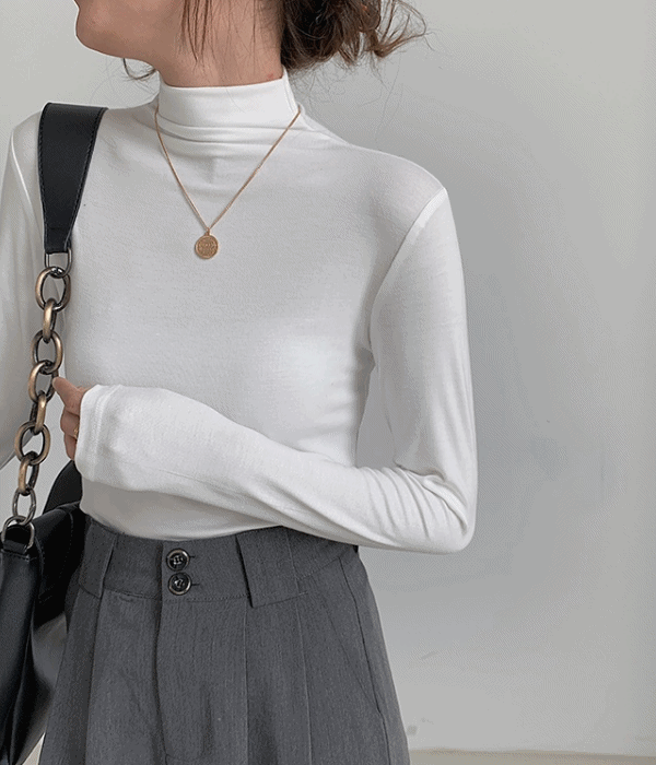 반하니 [3만장돌파🎉/긴목&반목]❤️베이직 슬림핏 소프트 텐셀 쫀쫀 터틀넥 목 폴라 기본 긴팔 티셔츠 11color