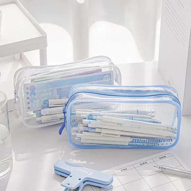 투명 필통 파우치 펜 케이스 문구 화장품