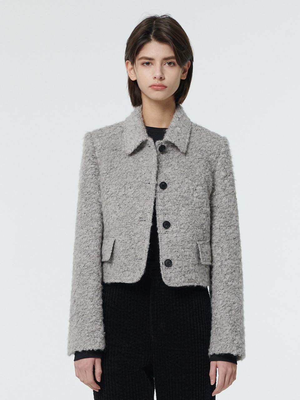 Fancy boucle jacket - Gray
