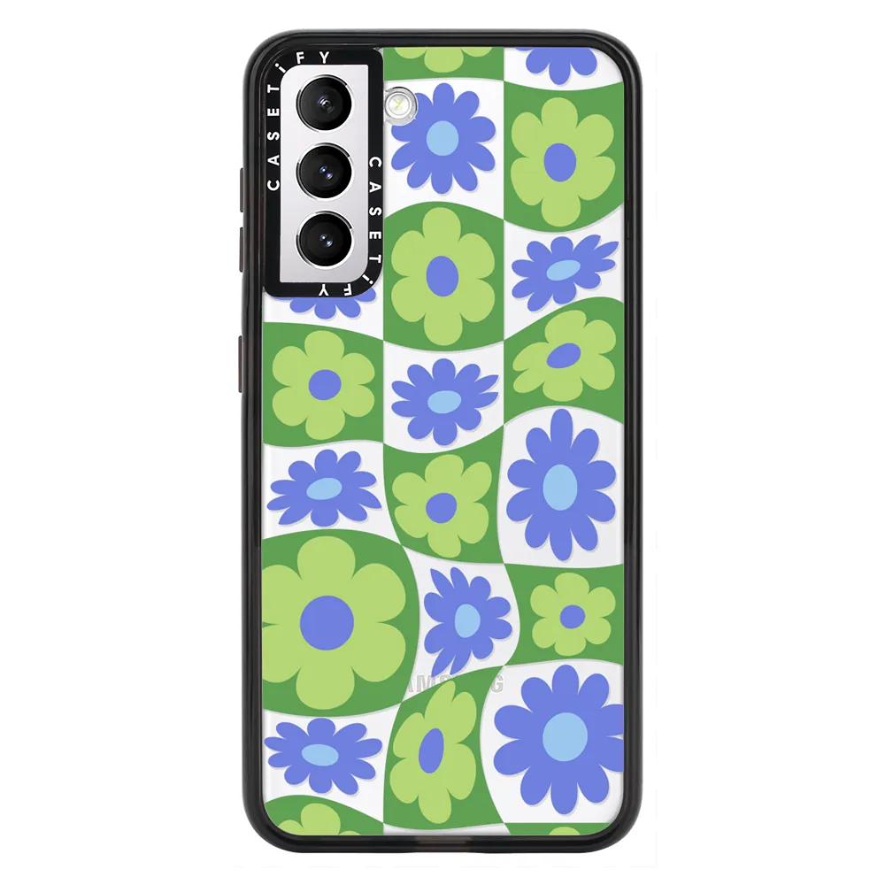 Warped Floral Checker