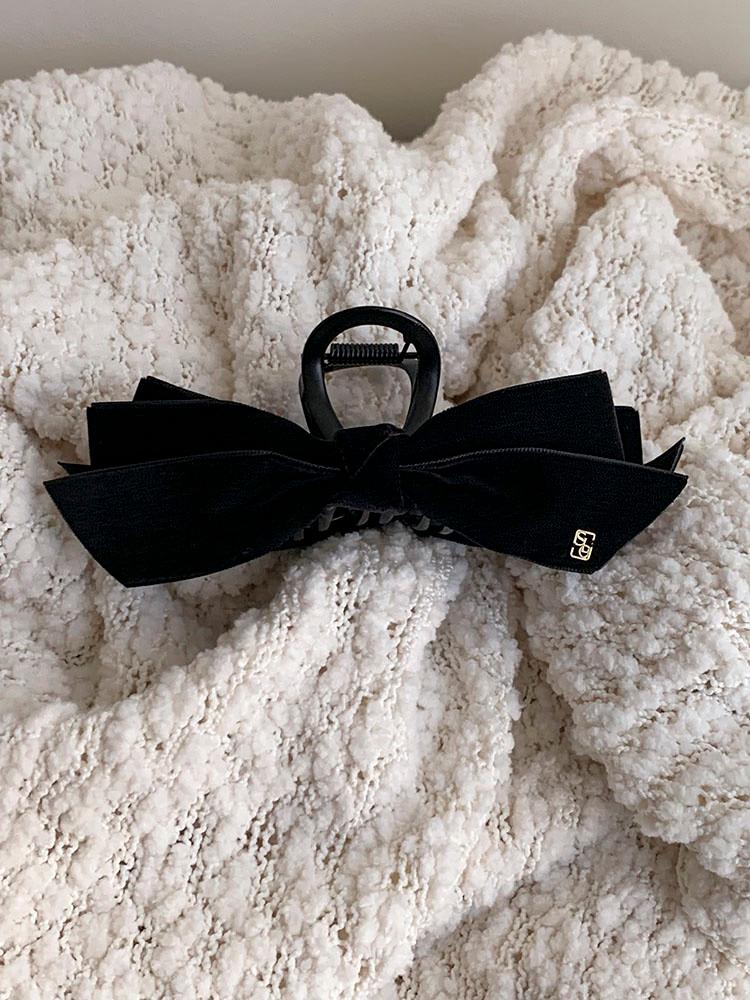 Selflove made, 매트 벨벳 헤어바렛 - 리본 메탈 무광 여성 올림머리 집게핀