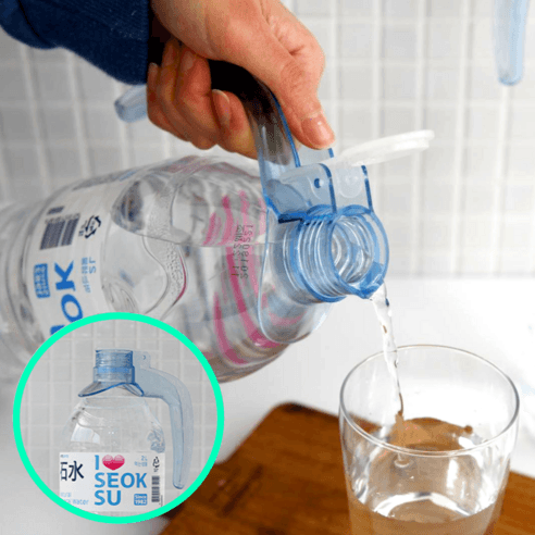 오늘새로 생수병 페트병 손잡이 1리터 2리터 물병, 투명, 1개