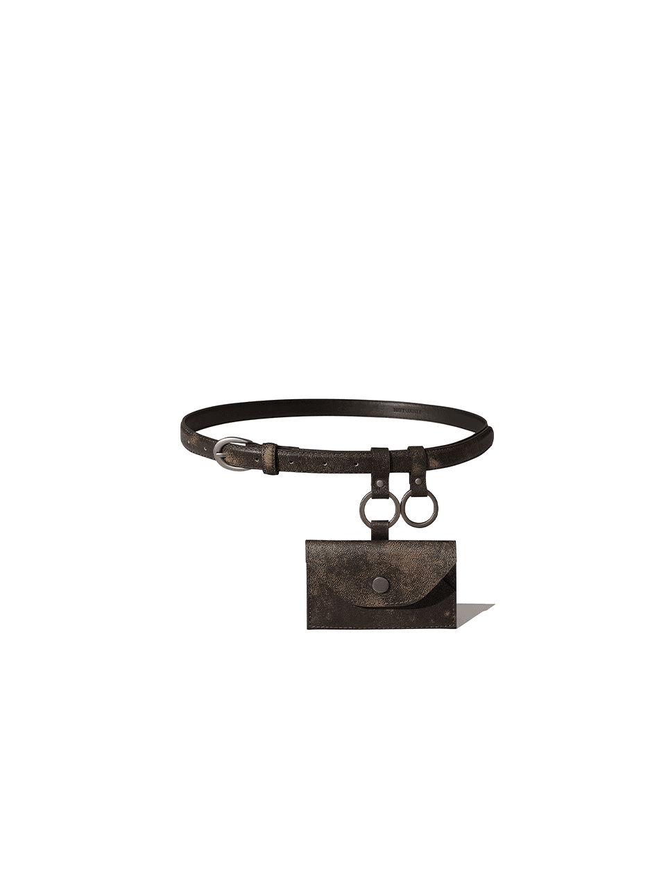 Mini Pocket Leather Belt (Brown)