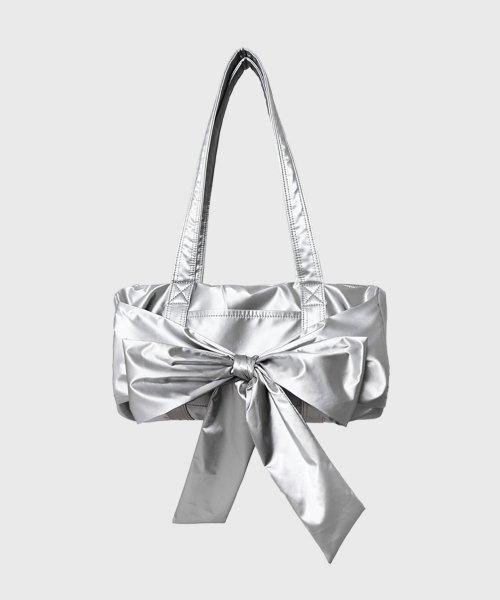 리본 더플백 - 실버