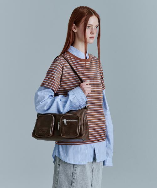 OUTPOCKET HOBO_washed brown pull-up