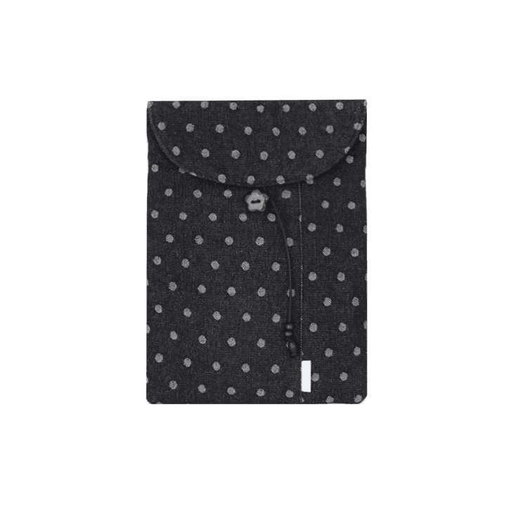 black dot denim laptop pouch [2size]