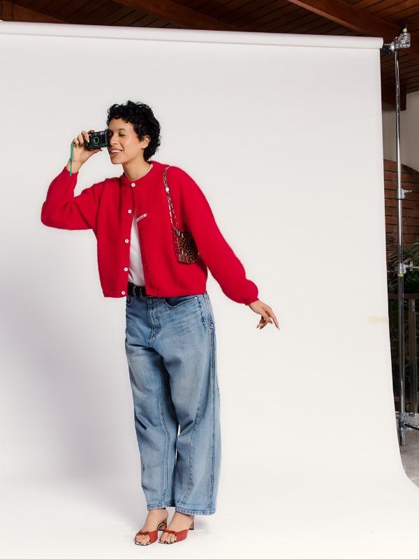 Basic Medio Cardigan [Red]