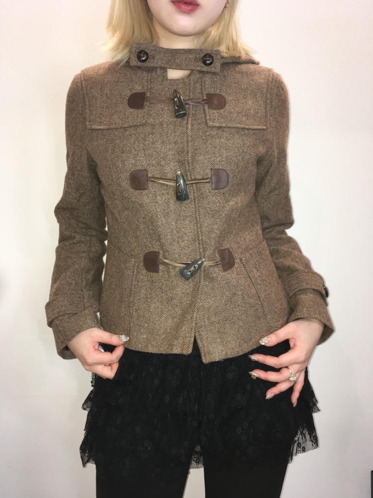 Japanese vintage herringbone half coat