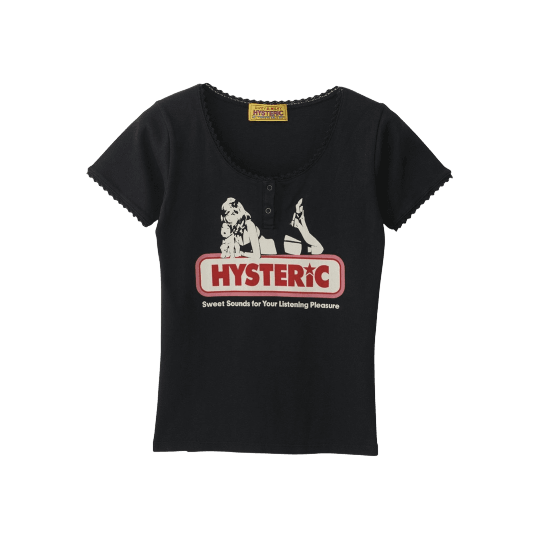 (W) Hysteric Glamour Sweet Sounds Chibi T-Shirt Black