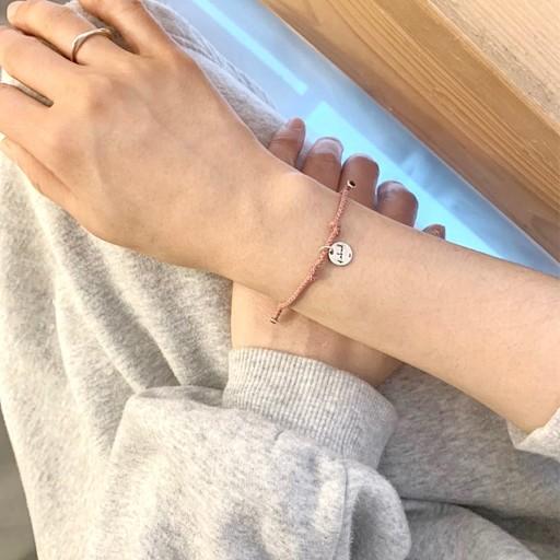 실버925) 이니셜 참 매듭팔찌