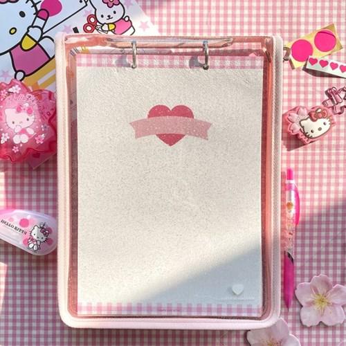 [텐텐단독] 핑크 글리터 노트 파우치 세트