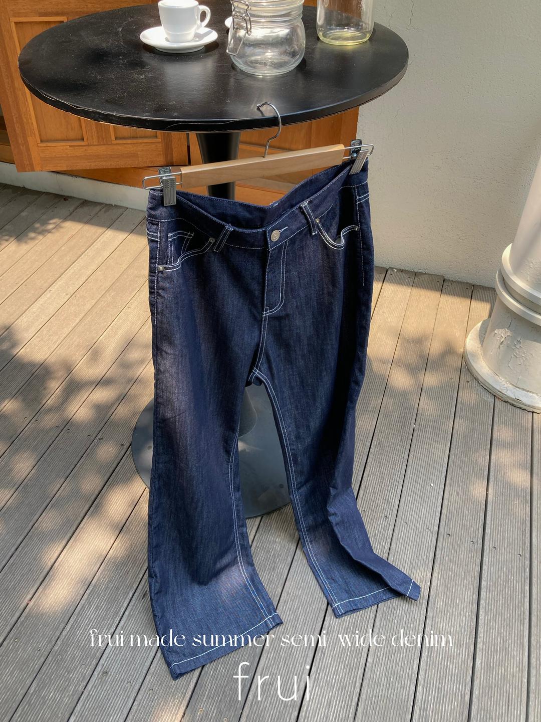 프뤼 [Frui made] (키작녀추천/여름데님) (바로배송) 썸머- 브리 데님 세미와이드 (indigo)