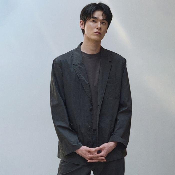 DYED WASHING SET-UP JACKET CHARCOAL  (247)