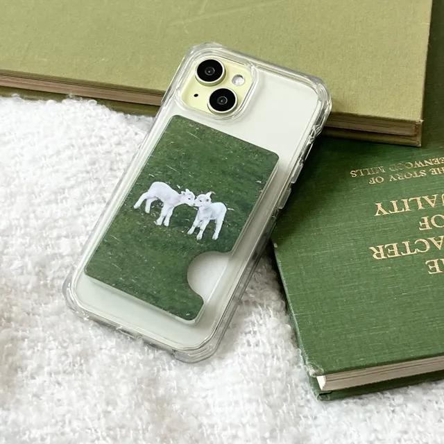 [loving sheep magsafe cardslot] 아기 염소 양 그린 봄무드 맥세이프 카드슬롯 케이스