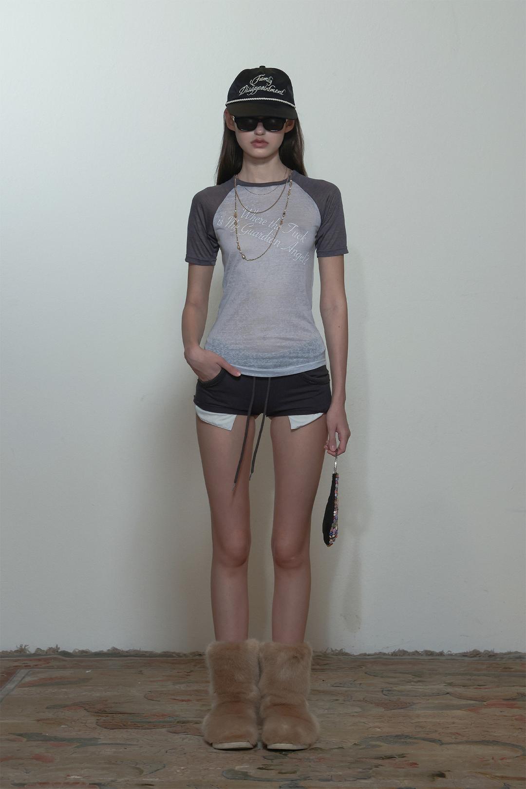 Missing Angel Linen Tee Gray/Charcoal