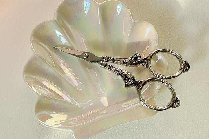 스카비오사 빈티지 실버 앤틱 다꾸가위 수예가위 자수가위