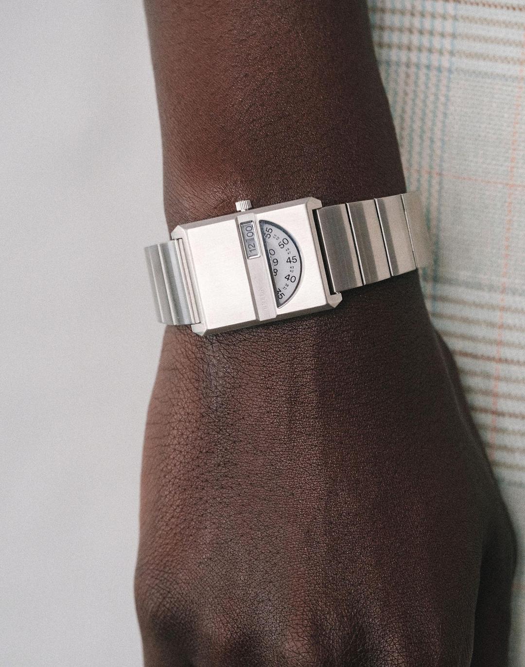 BREDA Pulse Tandem Silver and Metal Bracelet Watch, 26mm