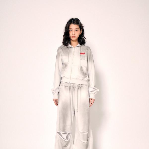 unbalanced dirty sweat pants icegray