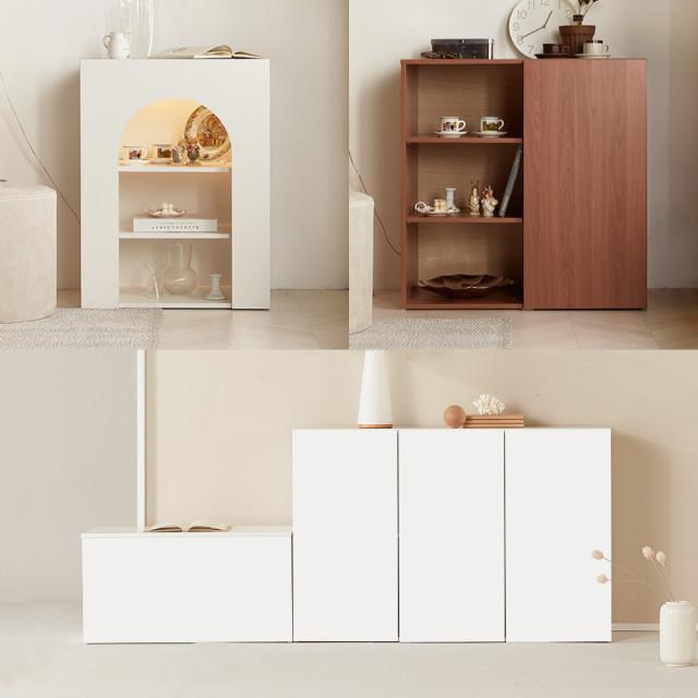 감각 800 1200 높은 수납장 거실장 낮은 벤치 수납장 인테리어 벽난로