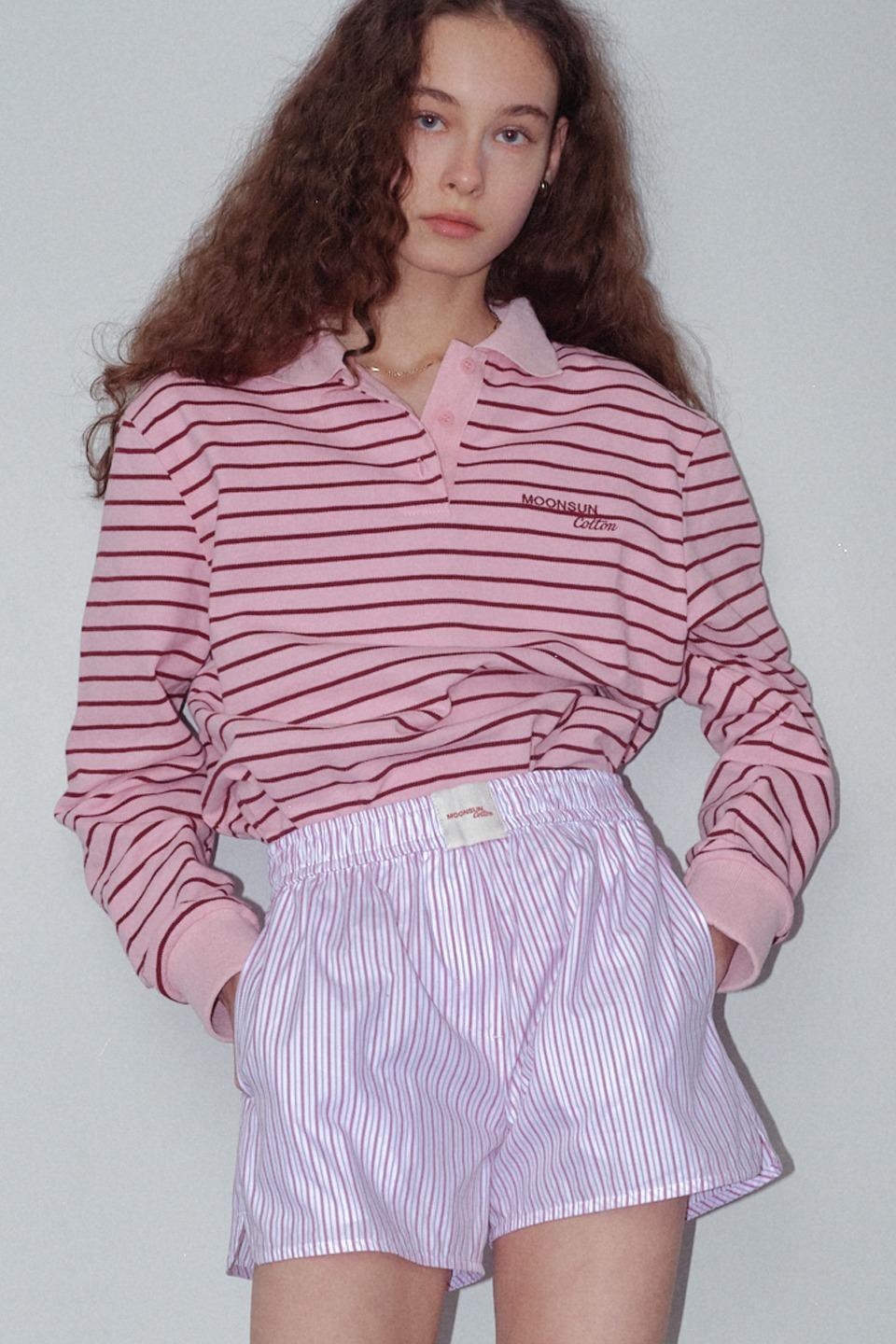 MJ S2 01 M.C Brief Shorts / Pink Stripe