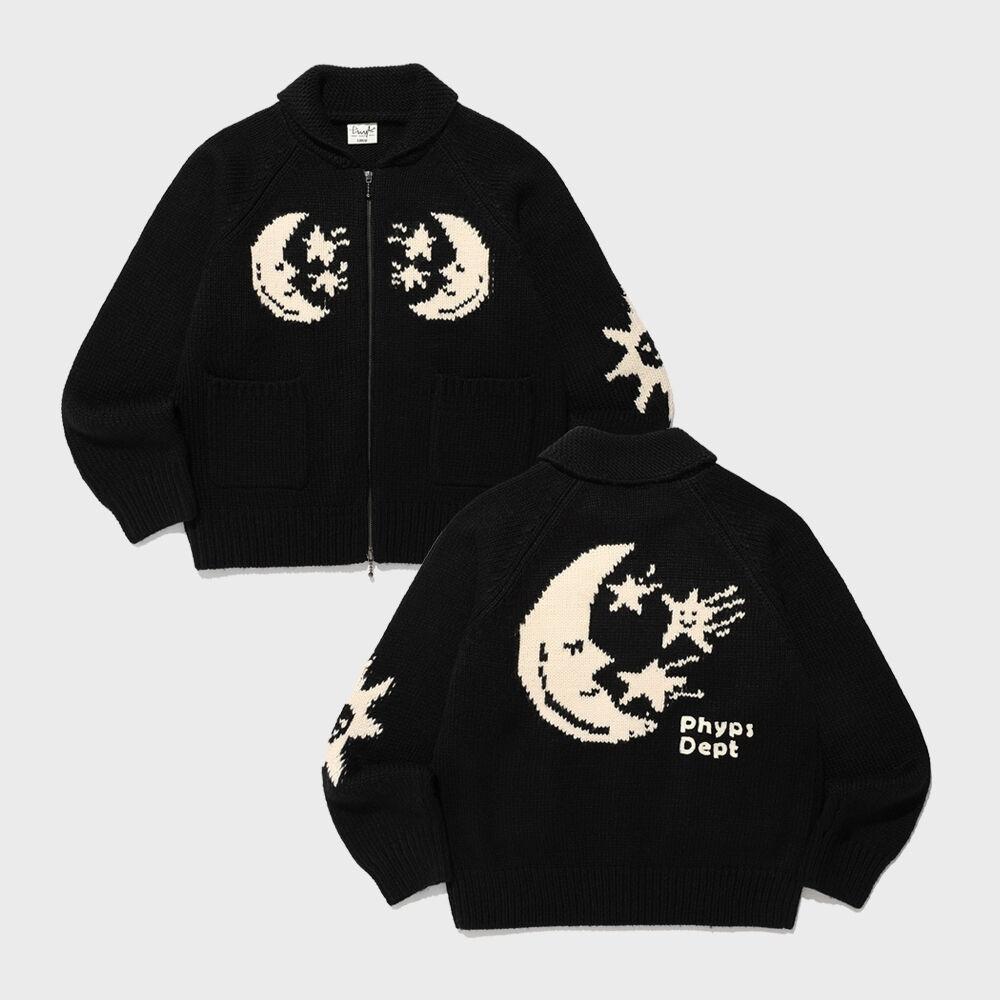 PHYPS® COWICHAN KNIT ZIP UP BLACK
