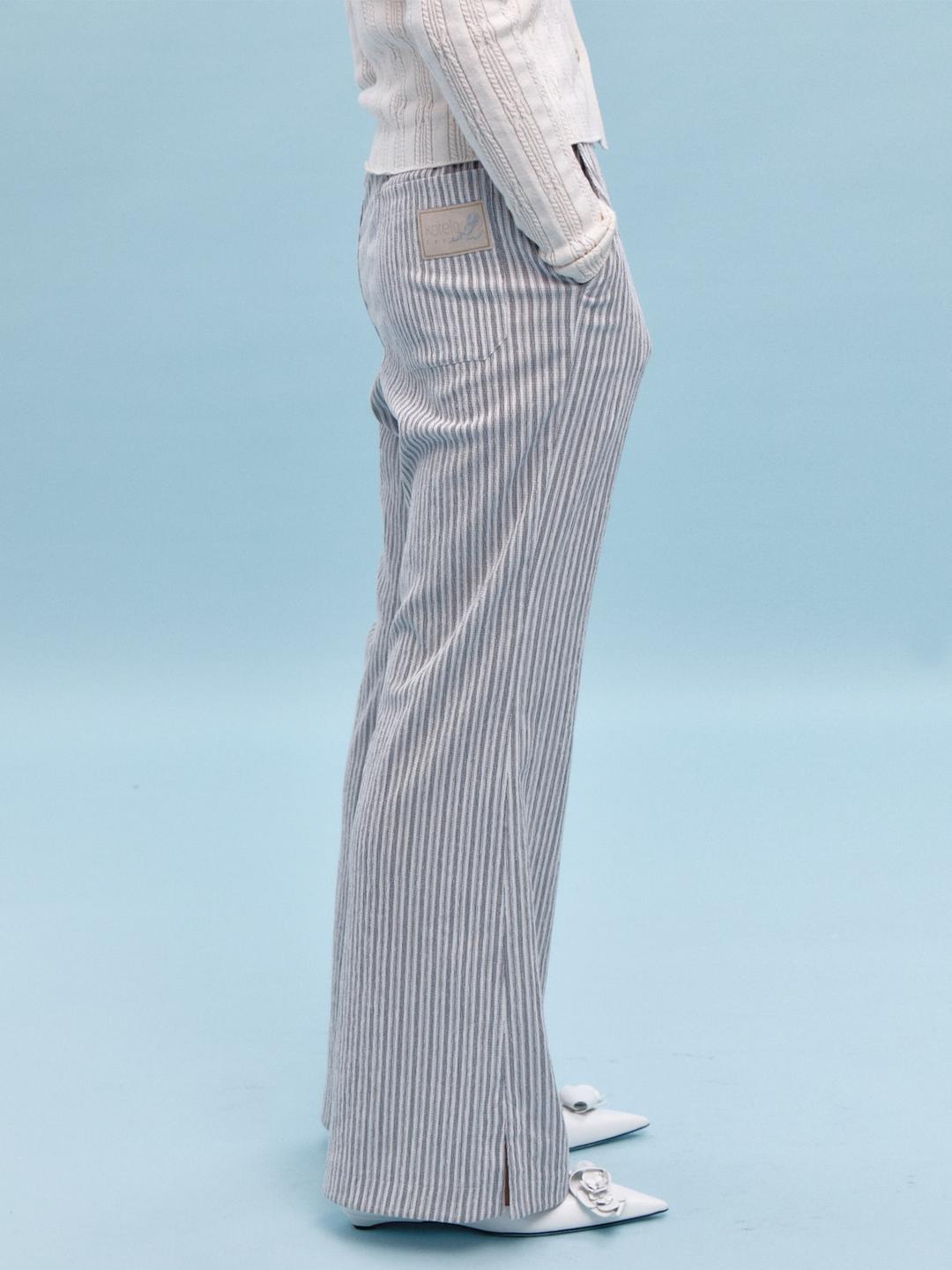 Stripe Long Pants - Black