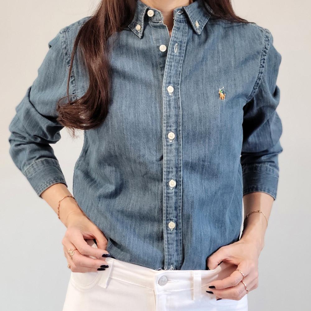 [당일출고] 폴로 랄프로렌 빅 보이즈 코튼 샴브레이 데님 청 셔츠 남녀공용 청셔츠