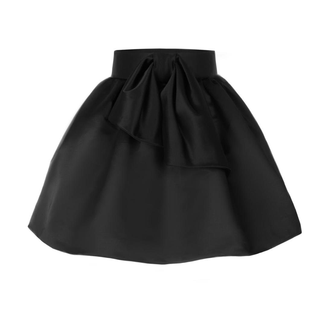 Black Ribbon Volume Skirt