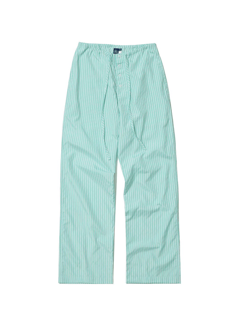 [WOMEN] PWC BUTTON POINTED EASY PANTS_GREEN STRIPE