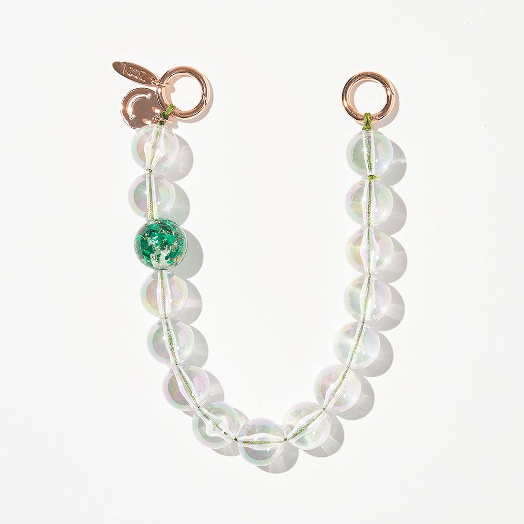 줄앤코 그린펄 오로라 스마일 비즈폰스트랩 구슬 폰케이스