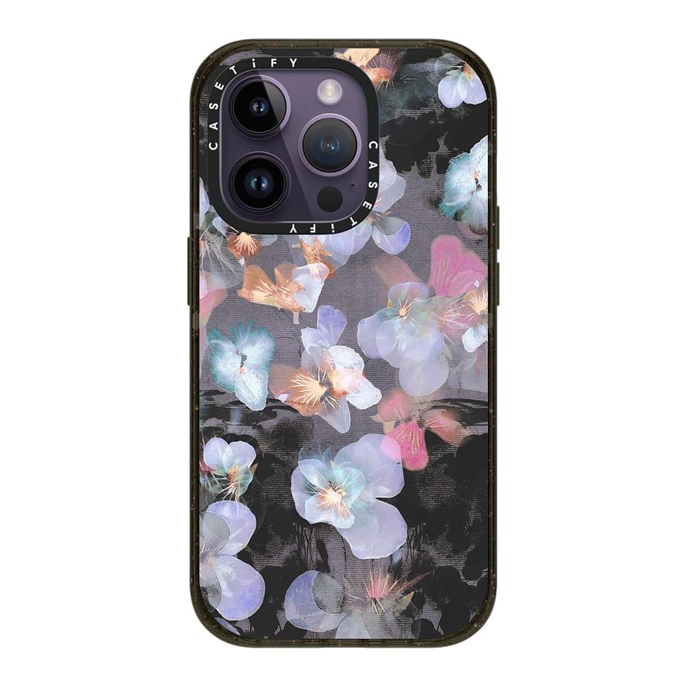 Transparent blue pansy petals