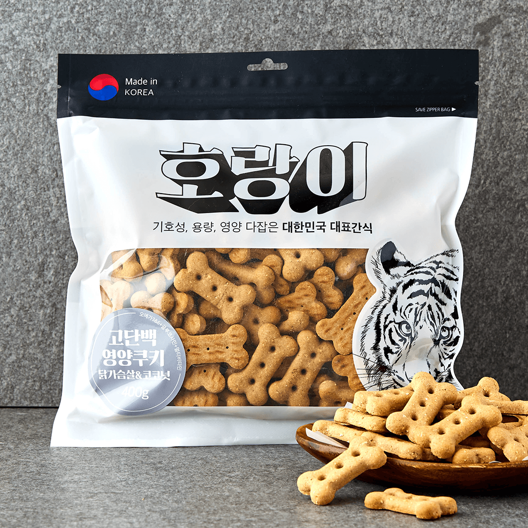 [MD추천]호랑이 독 고단백 영양쿠키 닭가슴살&코코넛 400g