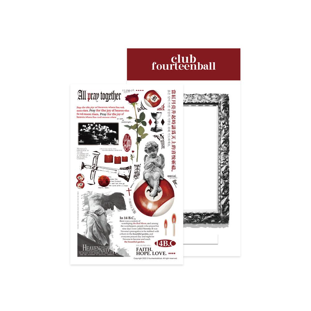 [포틴볼클럽] pray text sticker 프레이 텍스트 스티커_재입고