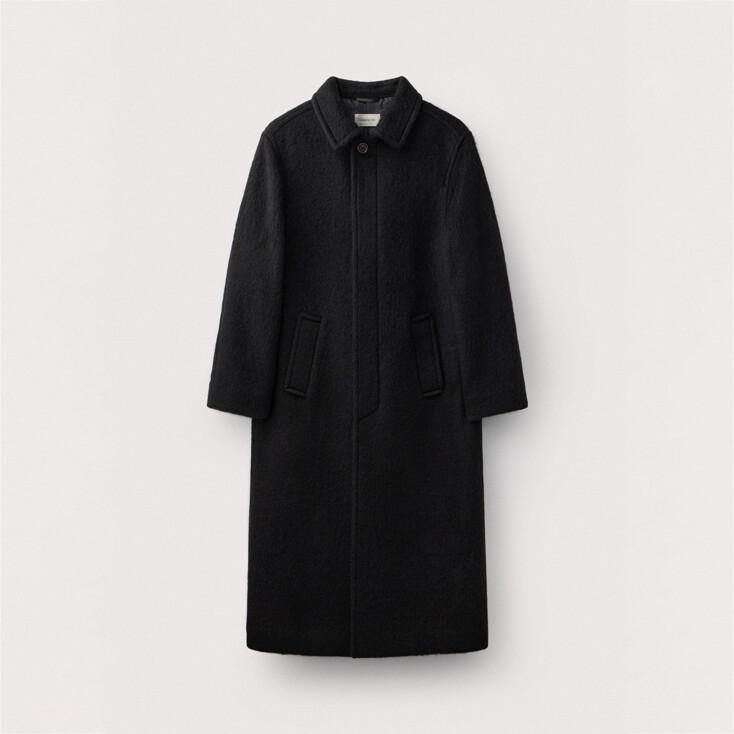 Japanese mohair fabric oversized coat_Black