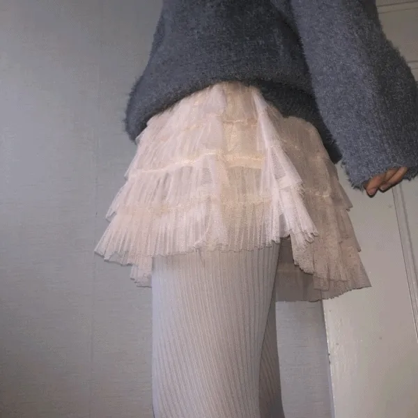 cake cancan mini skirt (2color) / 케이크 캉캉 미니 스커트