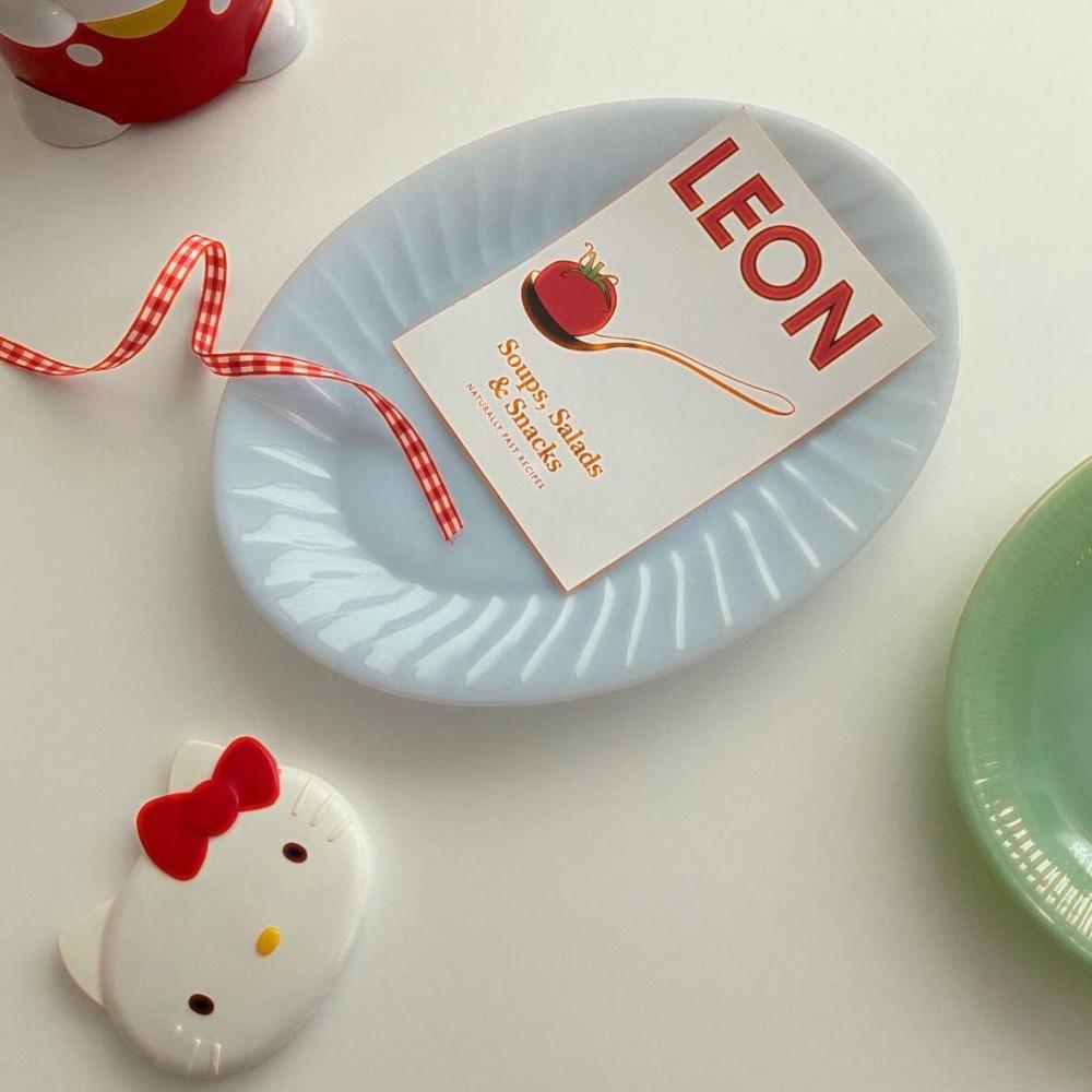 중고 빈티지 파이어킹 블루스월 오벌 플레이트