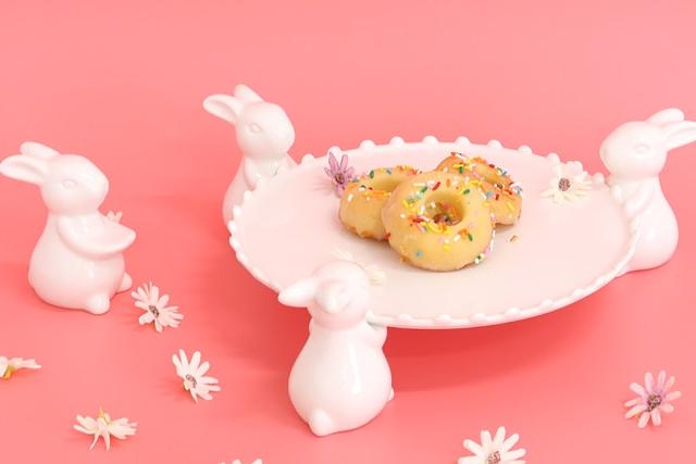 토끼 디저트 트레이 케이크 스탠드 물방울  4size