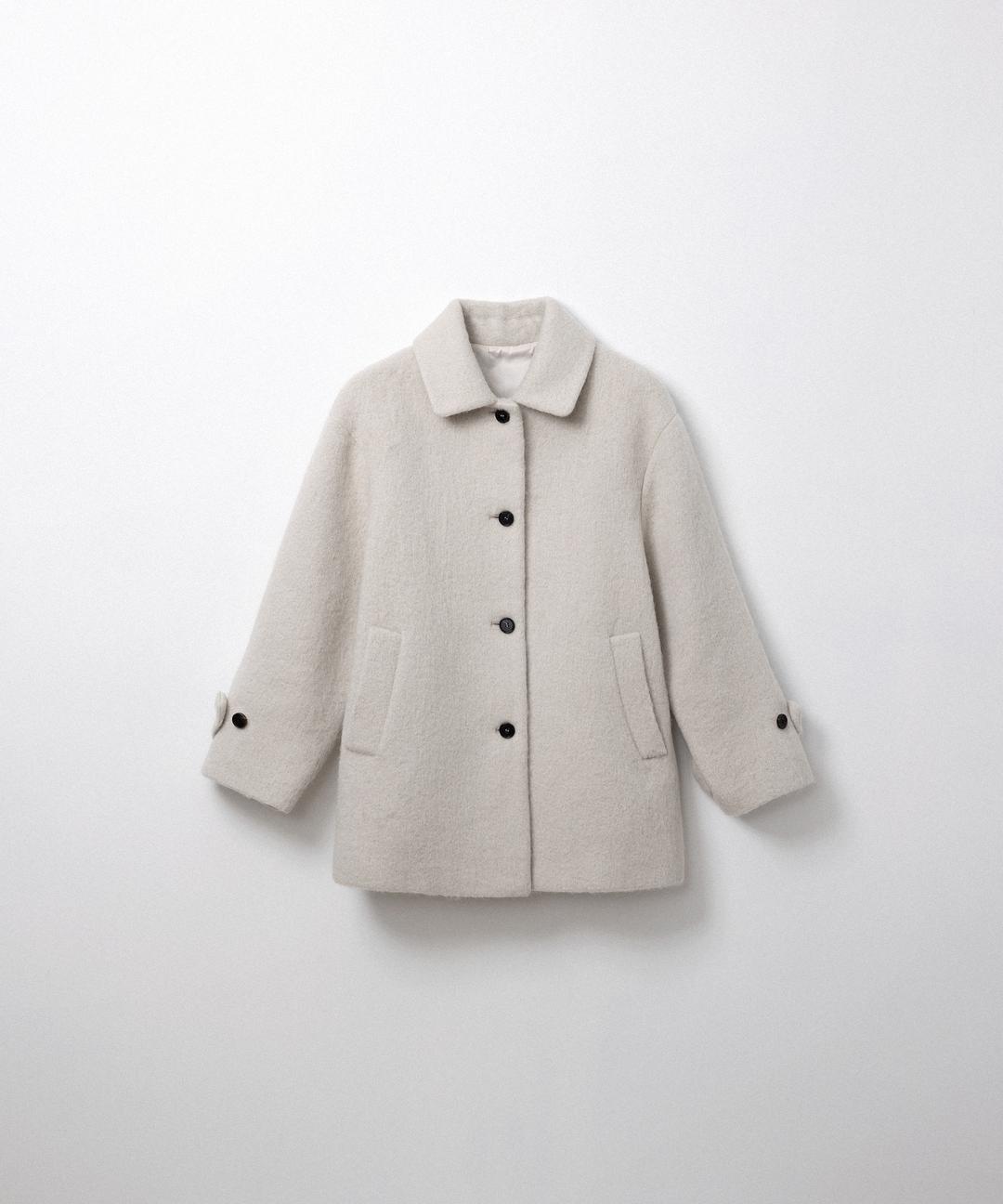알파카 싱글 하프 코트 (cream beige)