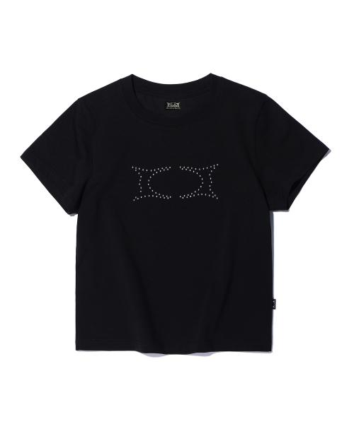 크리틱(CRITIC)  BEBE X CRITIC WORMHOLE LOGO HOTFIX CROP FIT T-SHIRTS BLACK - 사이즈 & 후기 | 무신사