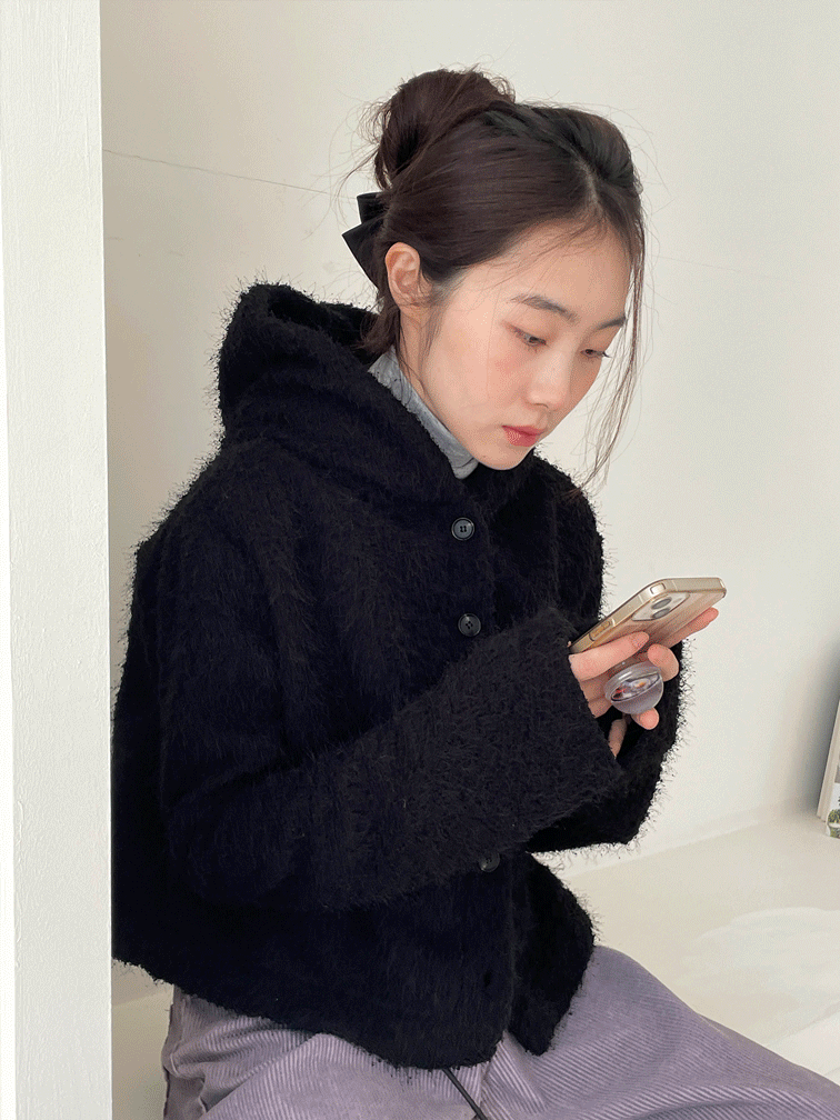 black bobble cardigan