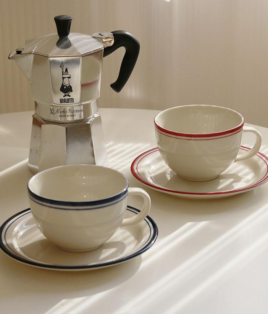 [모모피너츠] 레트로 컬러링 머그컵 소서세트 홈카페 컵 선물 학교 직딩 사무실 머그