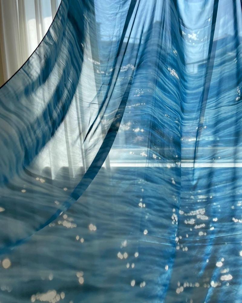 쉬폰 패브릭포스터 대형 패브릭 윤슬 바다 풍경 사진 빈티지 일러스트 인테리어 천 포스터