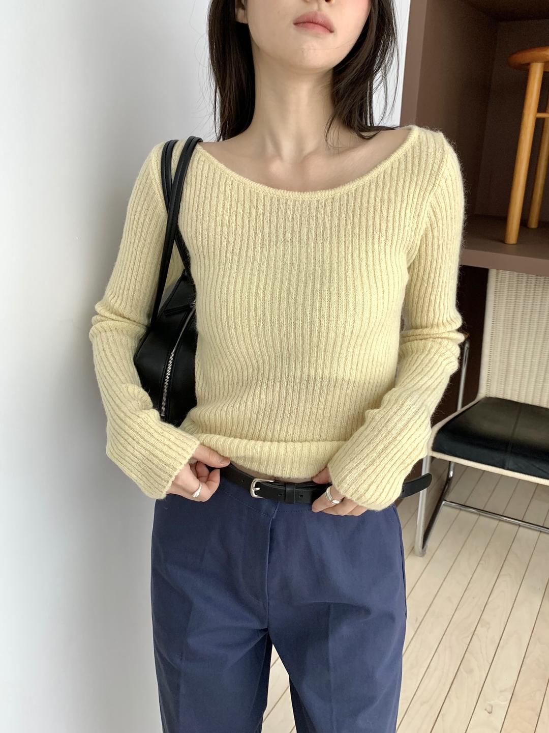 프릴리 DW. Mave Rib Mohair Knit
