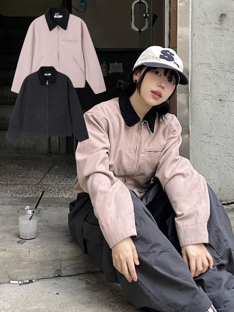 남녀공용 치후유 크롭 캔버스 워크자켓(2color)