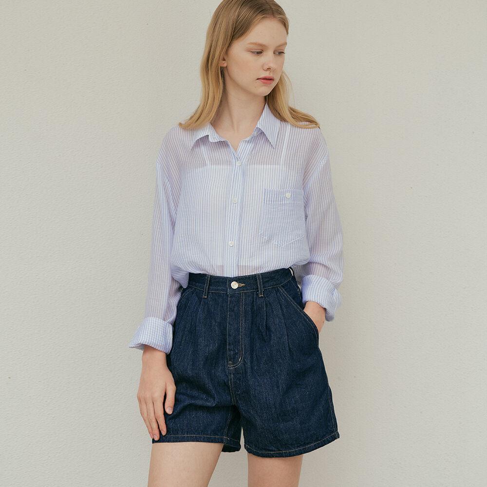 Two Tuck Short Pants (Denim)