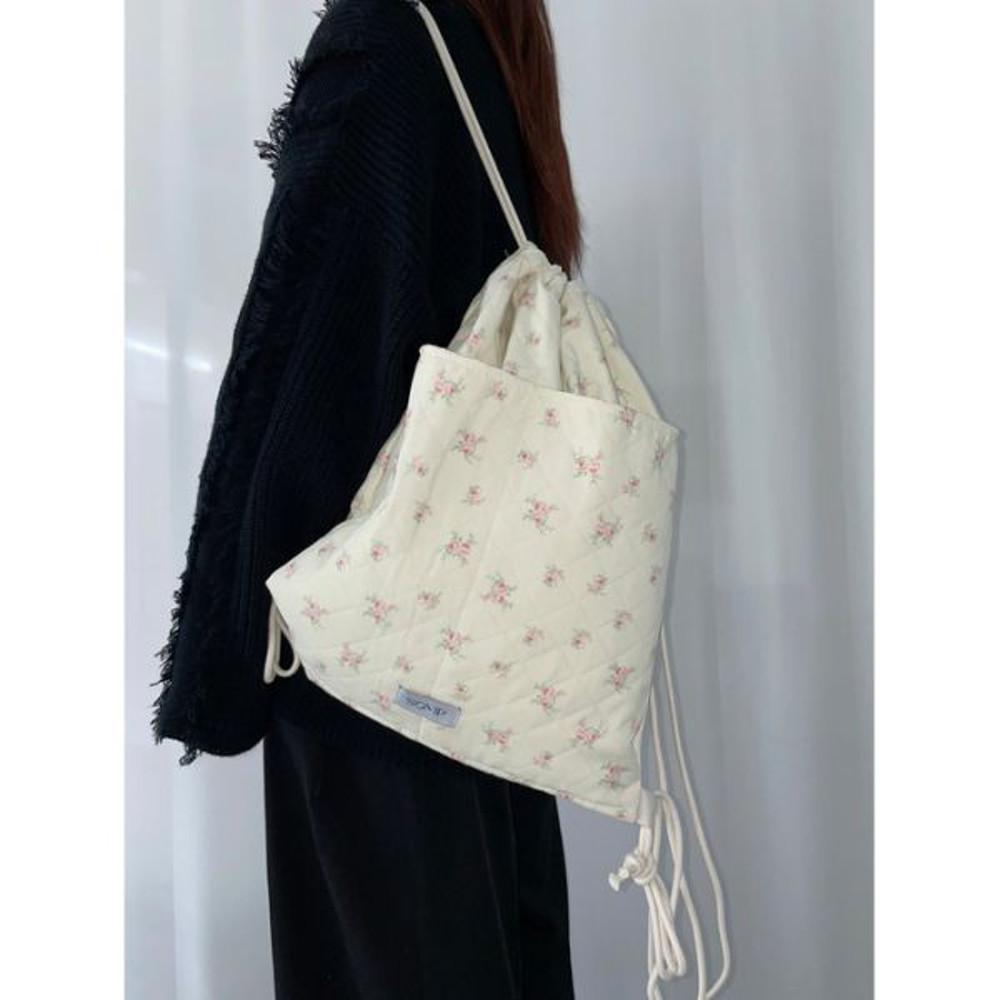 SOMP Cushion flower multi bag ivory - 기본끈