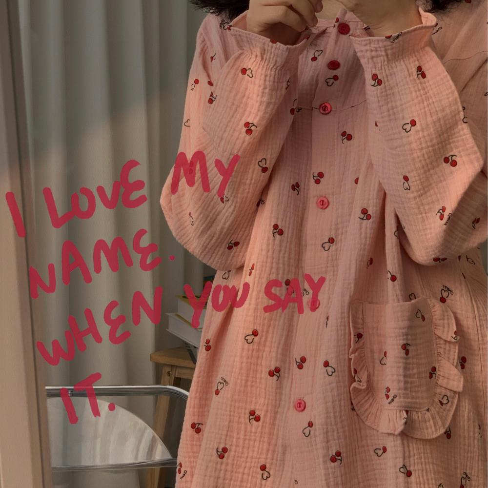 국산 편안한 순면잠옷 러블리 여성 홈웨어 체리잠옷 귀여운 파자마