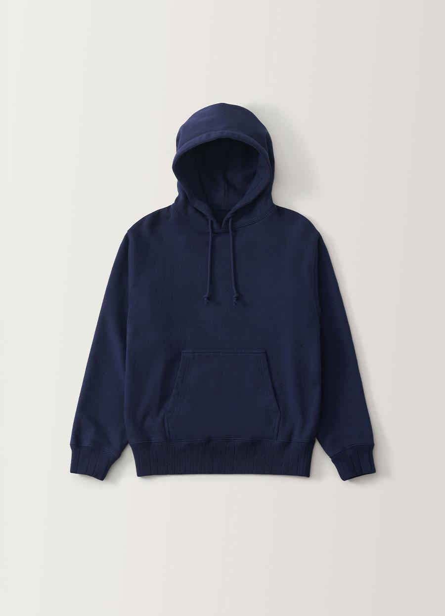 Heritage cotton hoodie (Washed navy)