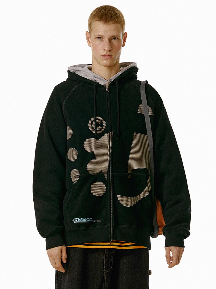Dot-Com Zip-Up Hoodie Black