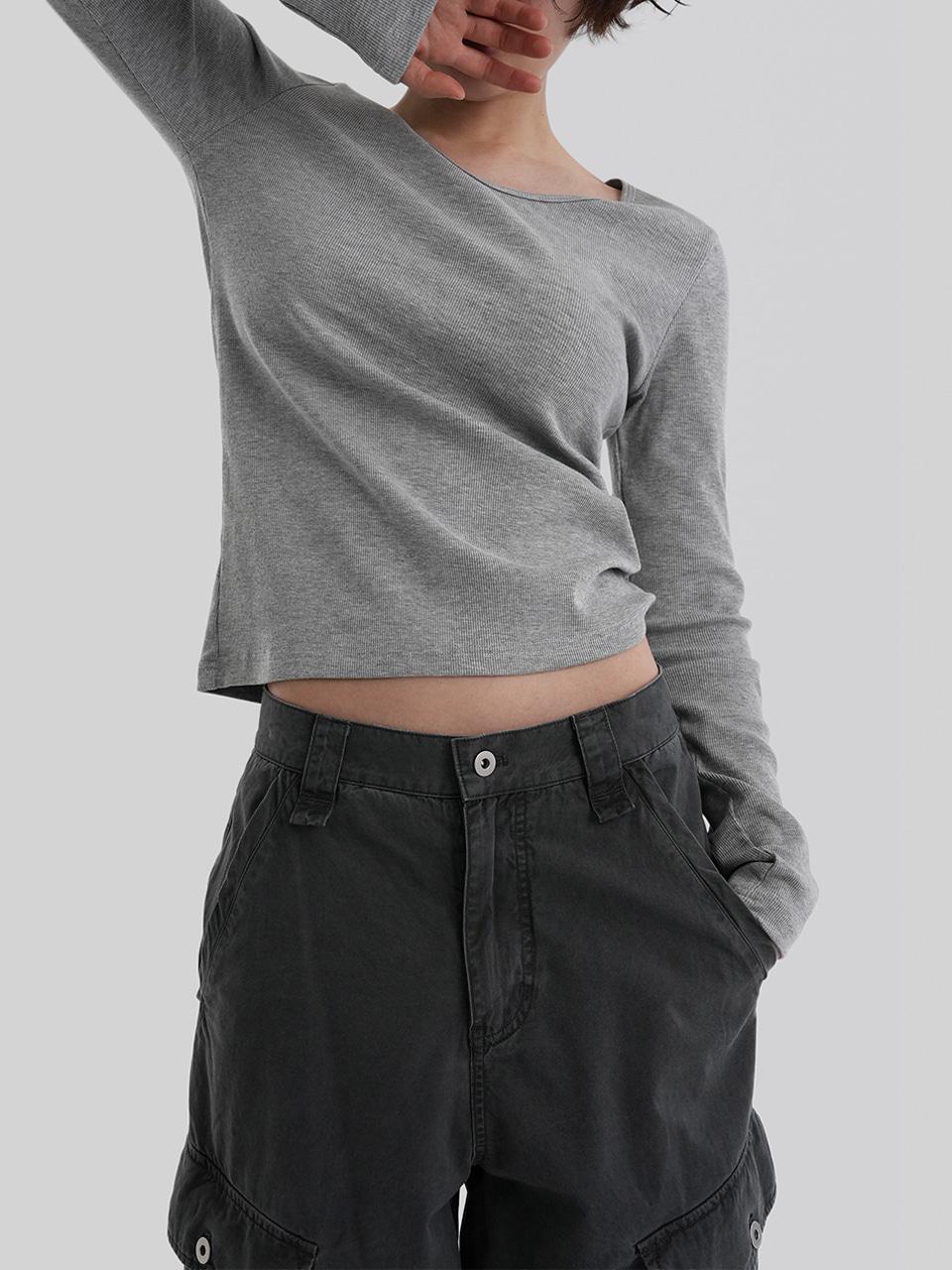 어텀 [made/R,U넥]에센스골지티셔츠